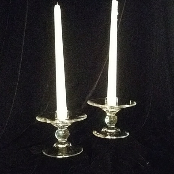 🌟Contemporary Glass Candlesticks - Picture 1 of 5